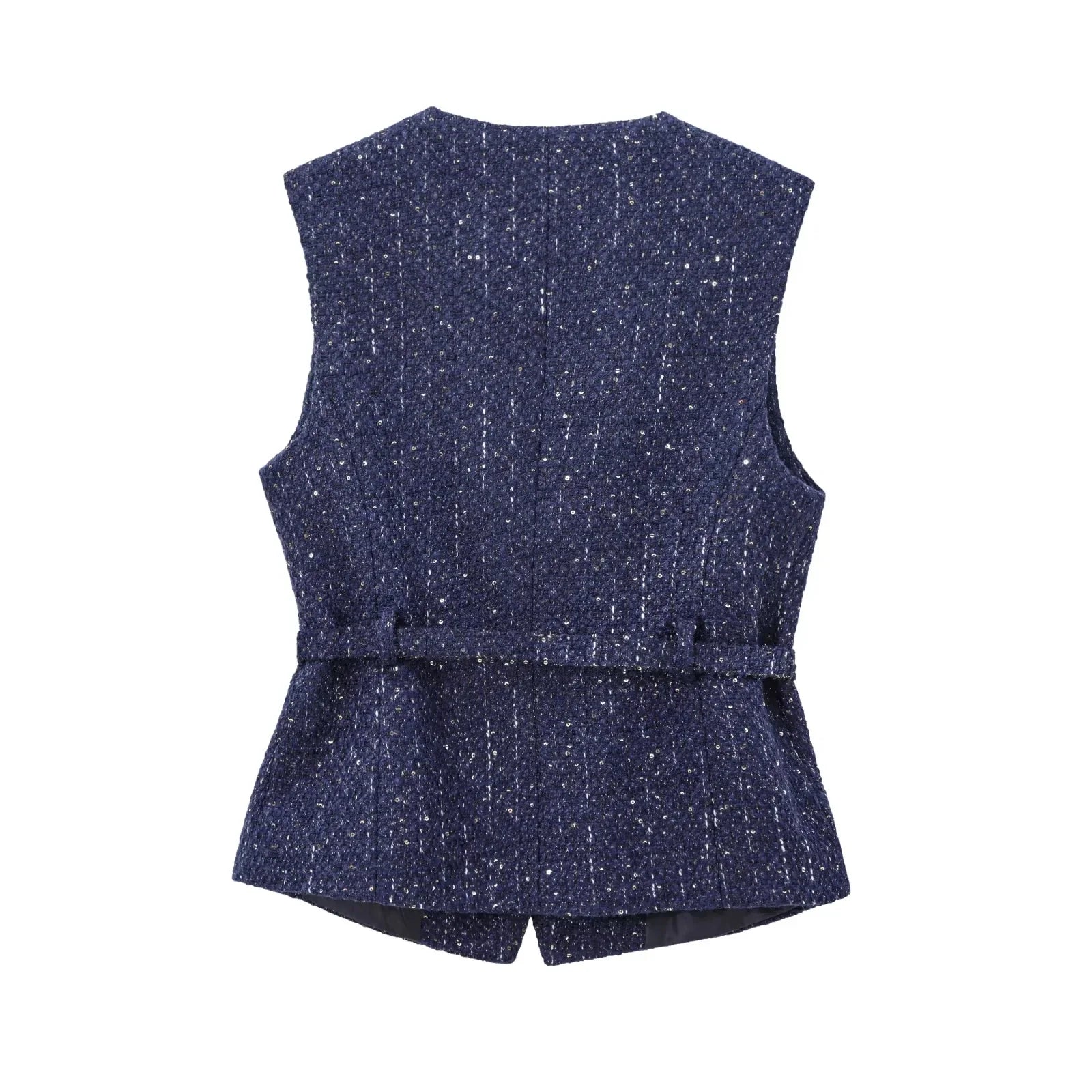Sequin Belted Vest