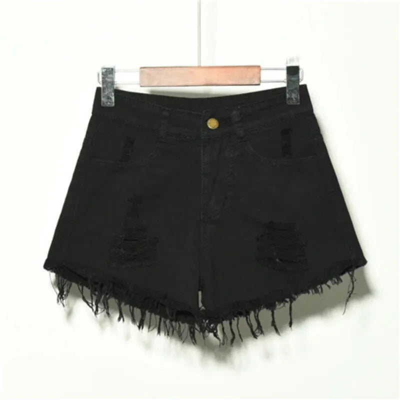 Tassel Broken Denim Shorts